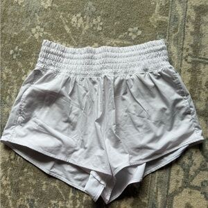 Aerie White Elastic Waist Shorts